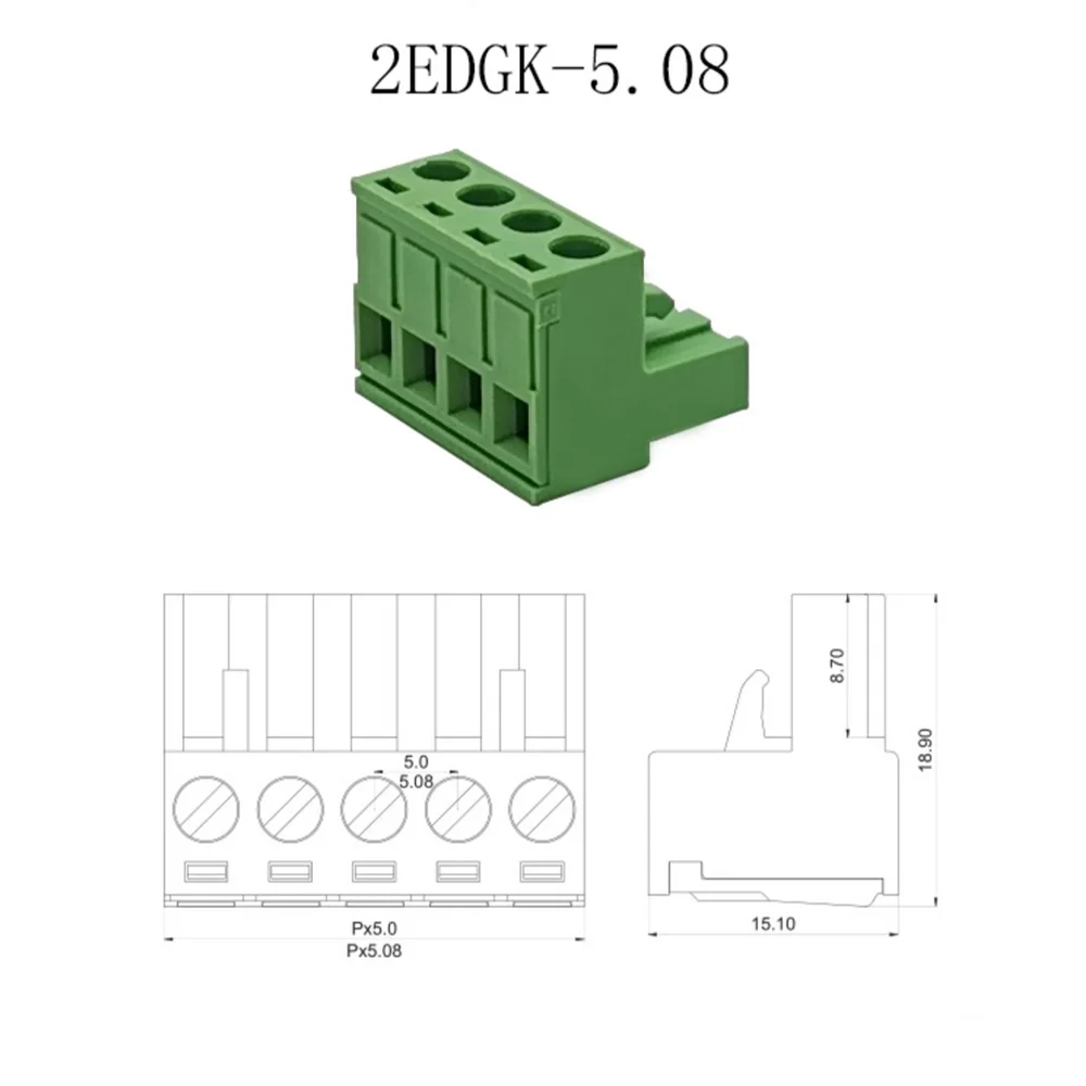10PCS 2EDGK 5.08mm TERMINAL BlOCK 5.08 PLUG-IN PCB CONNECTOR 2EDG PCB 2PIN-10P