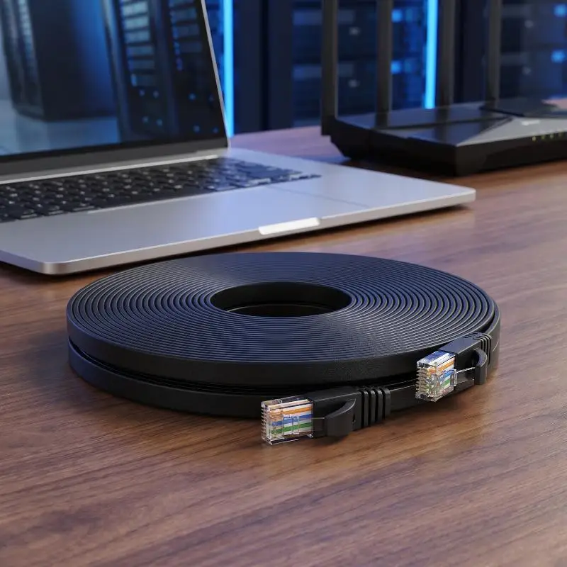 Premium Flat Cat6 Ethernet Cable - Ultra-Fast Network Connection Cable