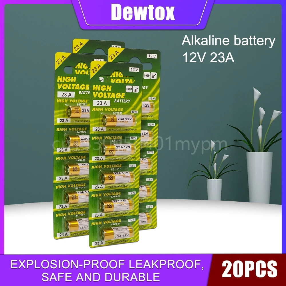20 Pz 12V Batteria Alcalina A23 23A 23Ga A23S E23A El12 Mn21 Ms21 V23Ga L1028 Gp23A Lrv08 Per Sensore Di Sicurezza Finestra