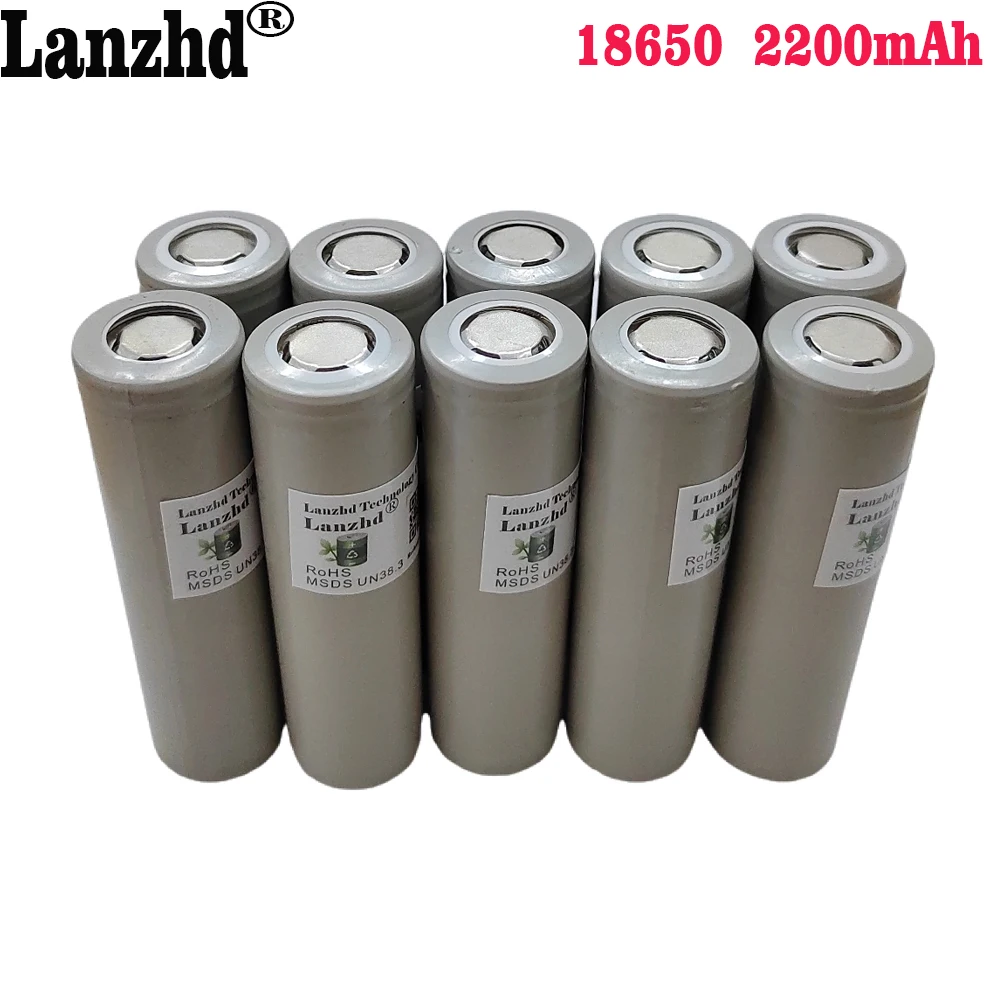 2023 Nuova Batteria Da 3.7V Per Batterie Ricaricabili Samsung 18650 2200Mah 18650 Agli Ioni Di Litio Per Giocattoli Con Luci A Led (8-40 Pezzi)