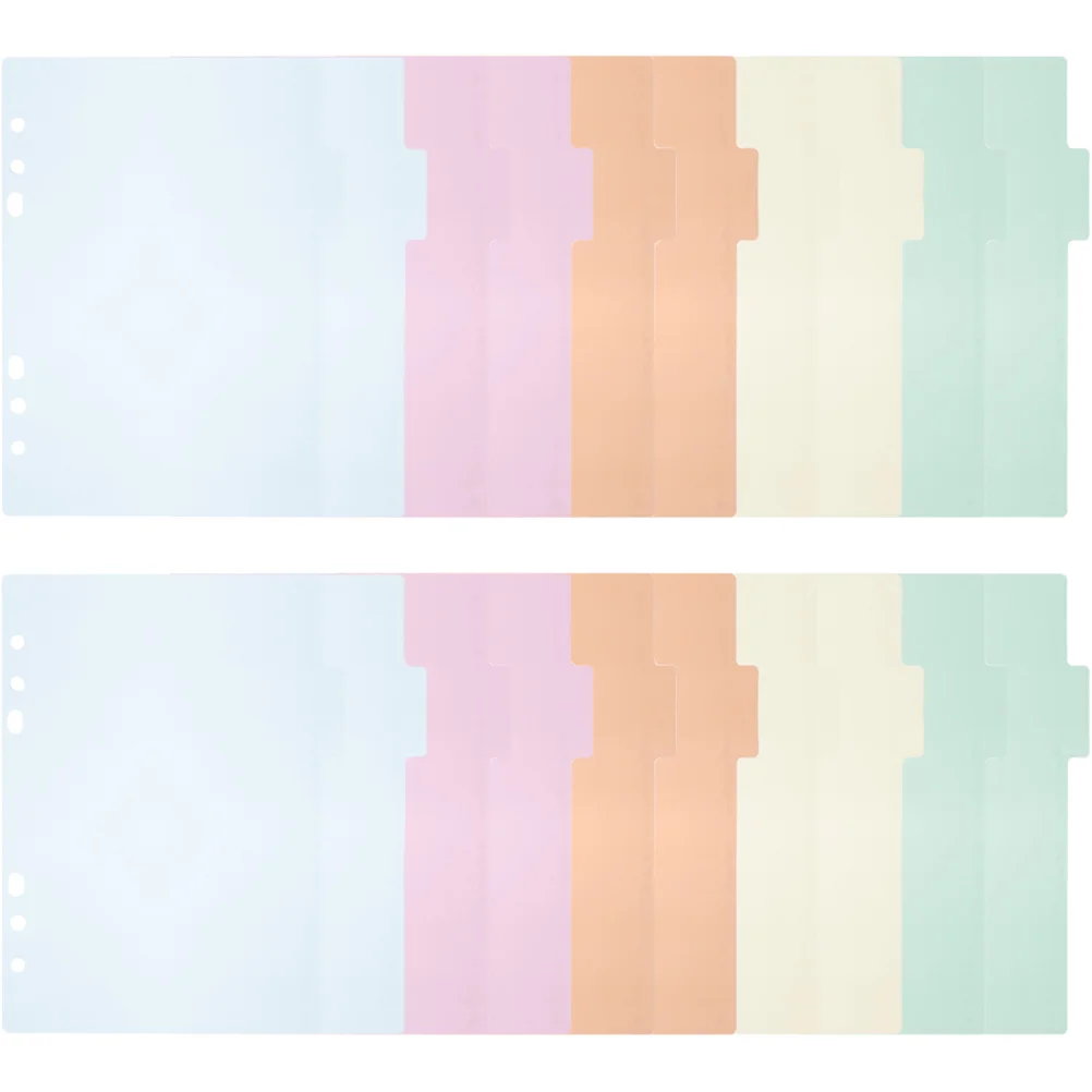 

20Pcs Colored A5 Binder Dividers Six-holes Tab Dividers Practical Notepad Divider Pages Office Supplies