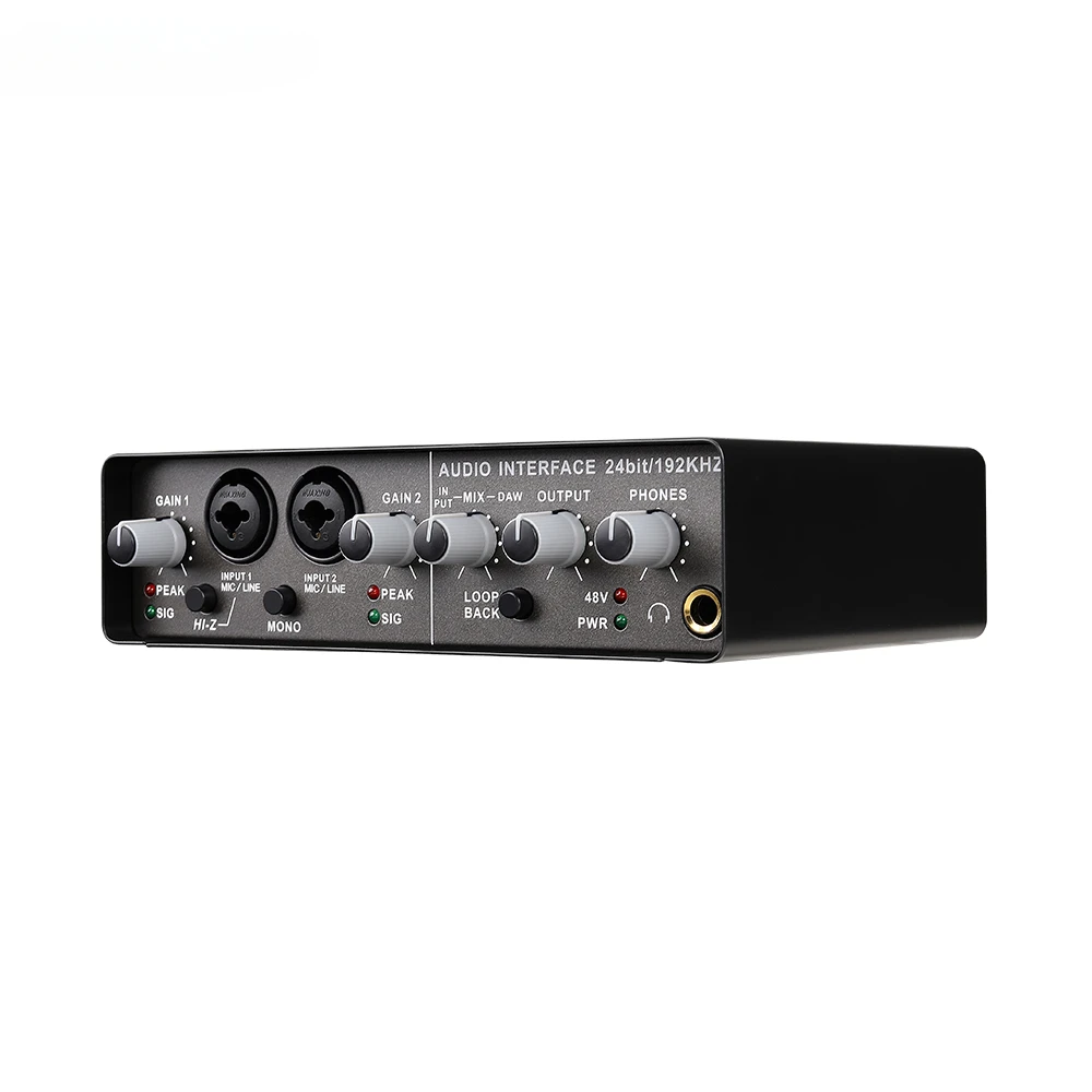 

Q-24 DJ Professional Audio Sound Card with Electric Guitar Monitor Recording Live Broadcast for Singing Computer PC Studio