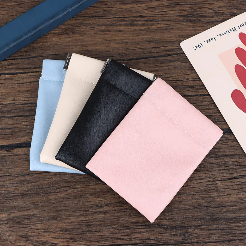 

Women Men Pu Leather Coin Purse Small Mini Short Wallet Bag Credit Card Holder For Kids Girl Money Change Key Earbuds