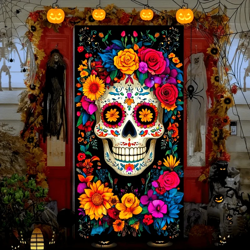 Pulsierende dia de los muertos schädel banner-perfekt für tag der toten dekor, eingänge, wände & vorgarten partys – Detail 2