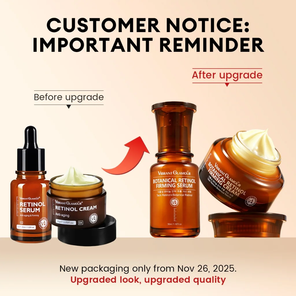VIBRANT GLAMOUR Retinol serum And Cream 2.0 SkinCare Set, Upgraded Formula, Deep Hydration,Long-Lasting Moisturisation