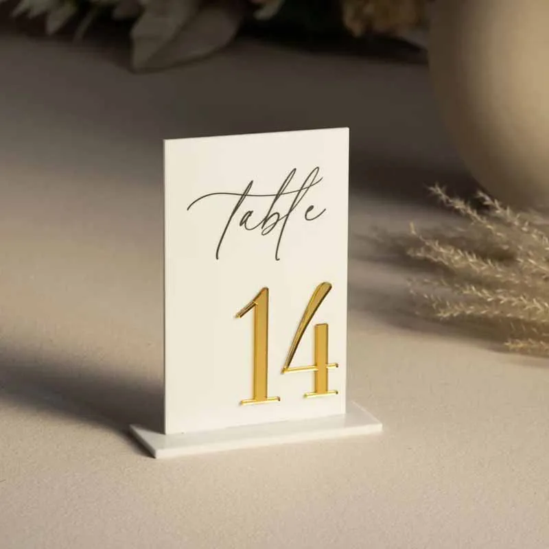 Frosted Acrylic Table Numbers Frosted Acrylic Sign Wedding Table Decor Wedding Signage Gold Numbers