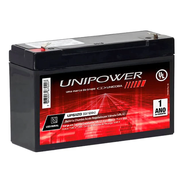 Bateria 6v 12ah Selada For Brinquedos Eletrônicos Moto And Carro Elétricos  Vrla Unicoba Unipower Up6120 | Mundoware - Primary & Dry Batteries -  AliExpress