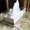 New Clear Acrylic Tissue Box Holder Tissue Dispenser Napkin Holder Car Home Office Desktop Tissue Storage Box Organizer 3