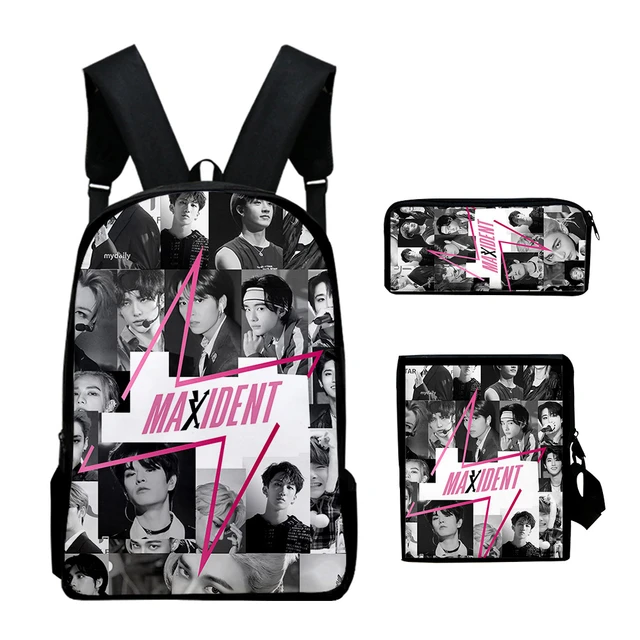 KPOP 3 Piece Backpack Stray Kids Backpack Pencilcase Messager Bag Crossbody  Bag Big Capacity School Bag Students Supplies - AliExpress