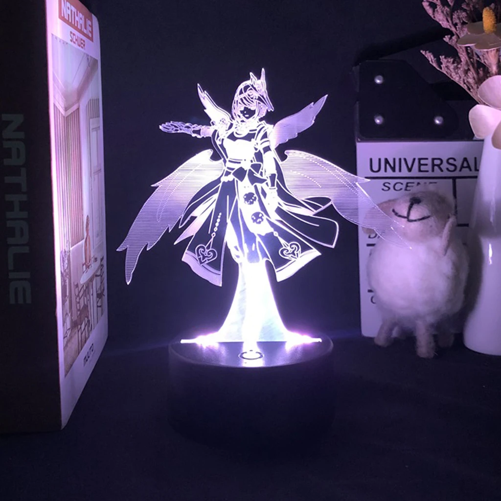 Genshin Impact 3D Led Night Light Game Anime Figure 16 Colors Yoimiya Lamp For Bedroom Illusion Desk Decor Kid Birthday Gift candle night Night Lights