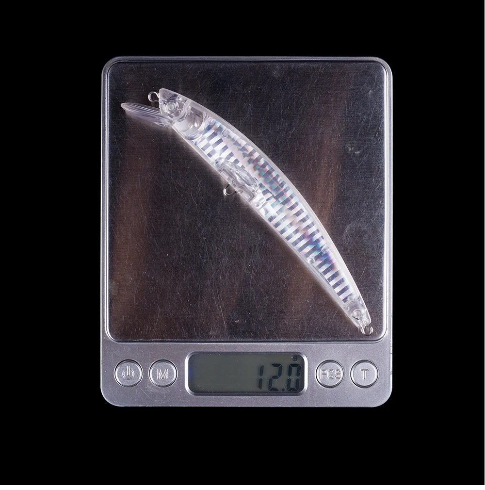 Hanlin 120 stücke DIY unbemalte Elritze Angel köder mm 12g Innen rohling schwimmender Jerkbait flacher Plastik köder Bass Tackle – Detail 4