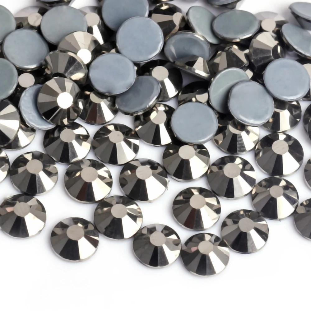 ss6,ss10,ss16,ss20,ss30 Jet Hematite Iron On Rhinestones/Hot fix Crystal Rhinestones Strass Sewing & Fabric Garment stones all sizes capri blue dmc iron on rhinestones flat back nail art hot fix crystal rhinestones strass sewing