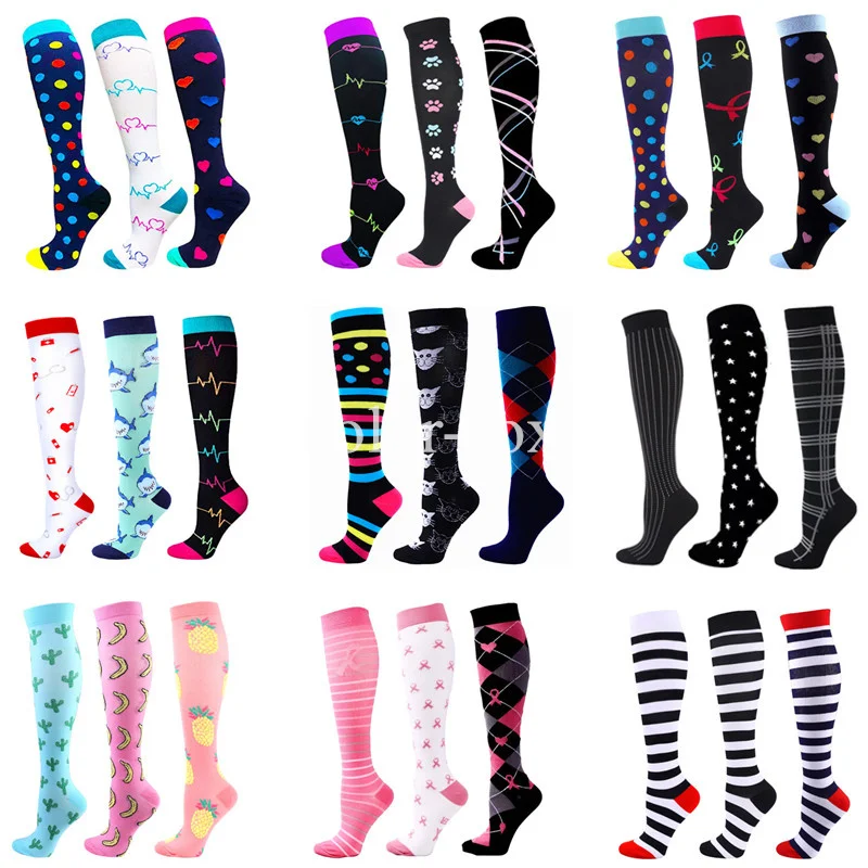 3 Pairs Running Compression Socks Fit For Medical Nursing Socks