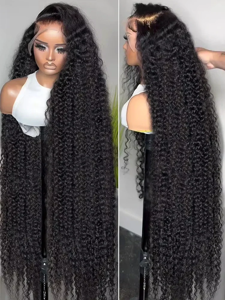 Melodie Curly 220% 40 42 Inch HD 13x6 Lace Front Human Hair Wigs Deep Wave Transparent 13x4 Lace Frontal Wig Brazilian Remy Hair
