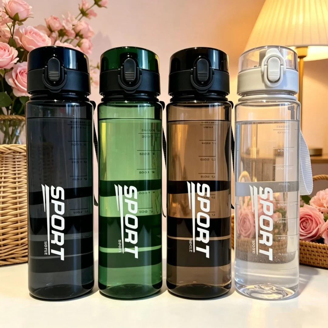Versatile Leakproof Transparent Water Bottle - Lightweight and Portable