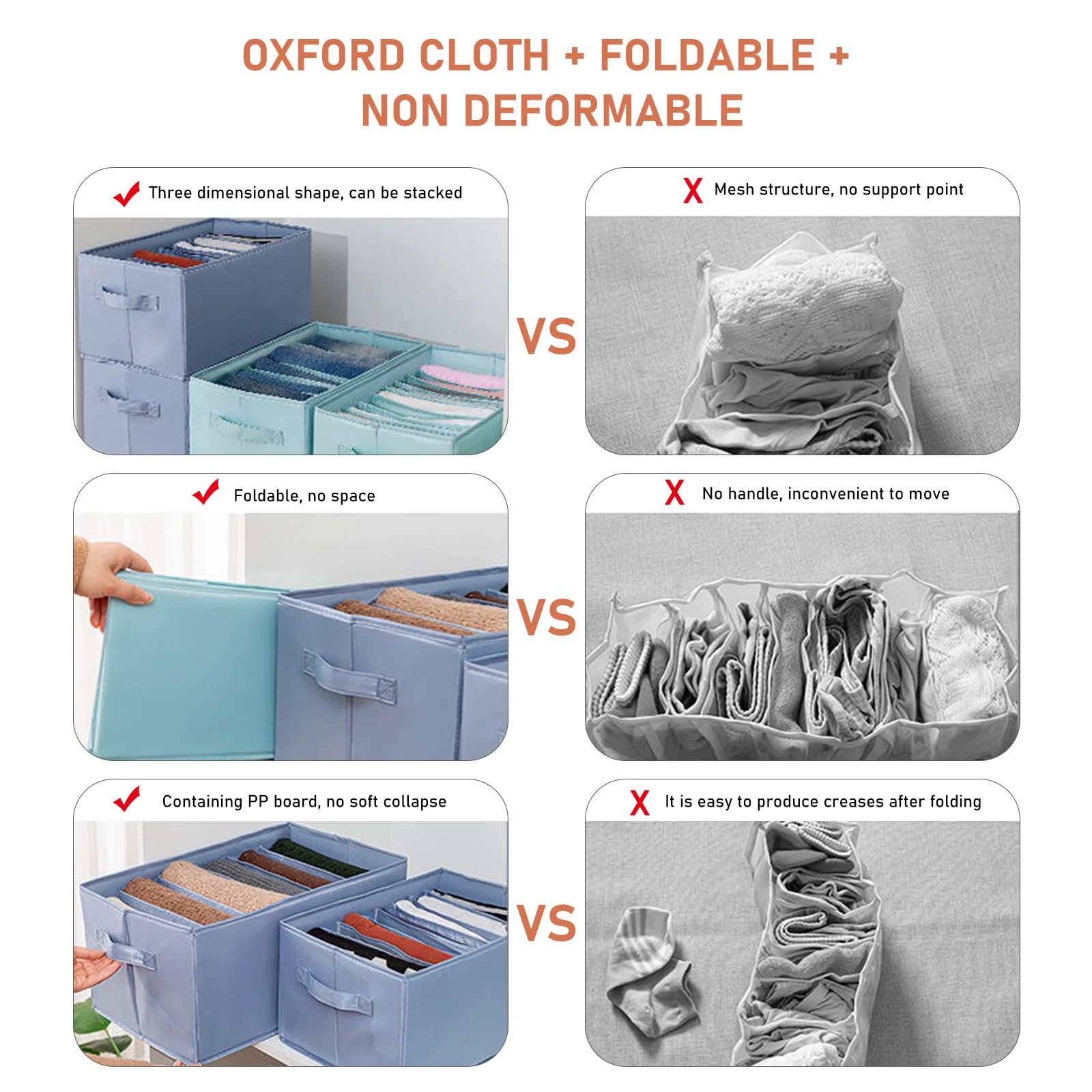 Clothes Storage Bag 2pcs, Clothes Storage Bins Foldable Closet