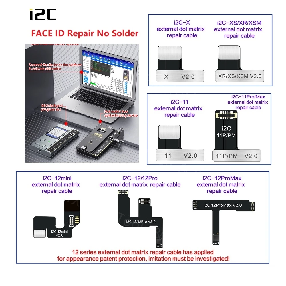 Strumento Di Riparazione Del Cavo Flessibile I2C Face Id Non Saldato Sk Box Per Iphone X Xr Xs 11 12 Pro Max Dot Matrix Programmer Attiva