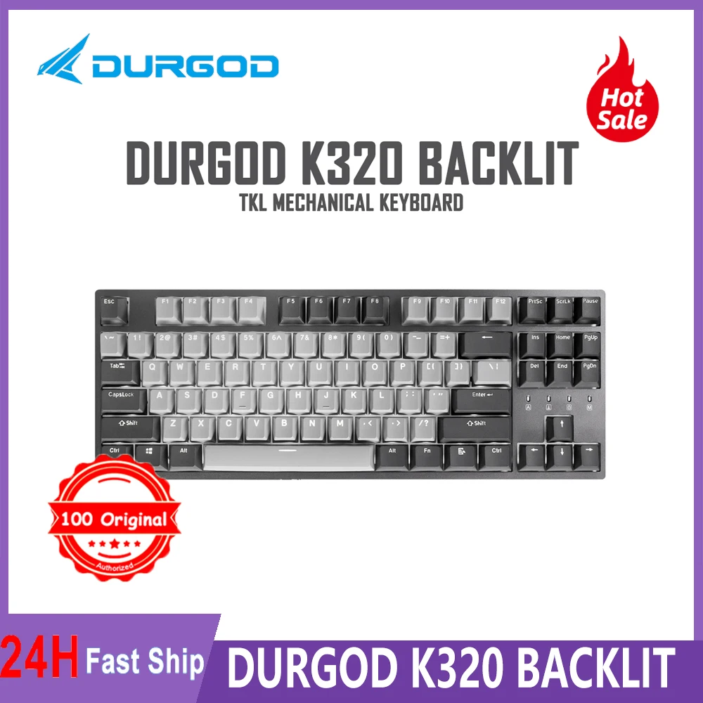 

durgod 87 corona k320 backlit mechanical keyboard cherry mx switches pbt doubleshot keycaps brown blue black red silver switch