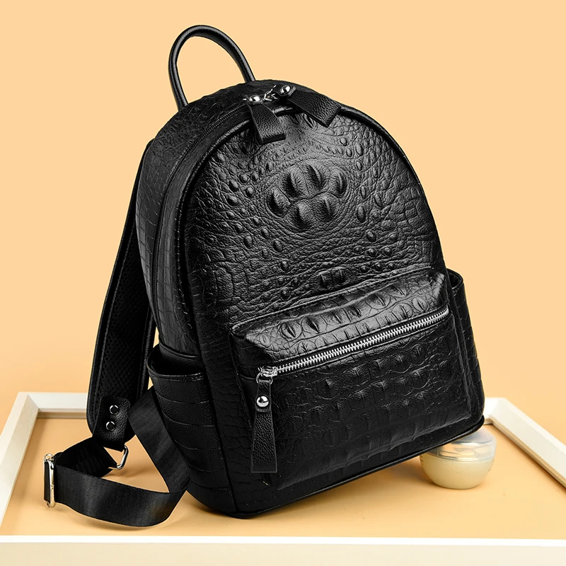 Women Small Pu Leather Backpacks 2026 New Korean Fashion Luxury Multi-pockets Backpack Student School Bag Back Packs 5
