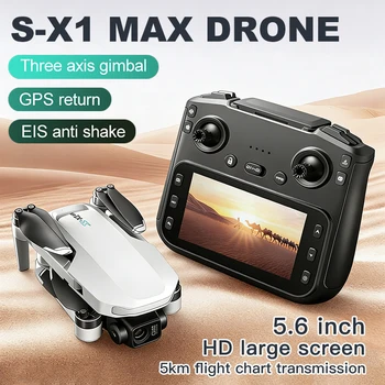 S-X1 GPS Drone 8K HD fotocamera professionale Gimbal a tre assi WIFI UAV Evitamento ostacoli Pieghevole Quadcopter Brushless Dron Regali