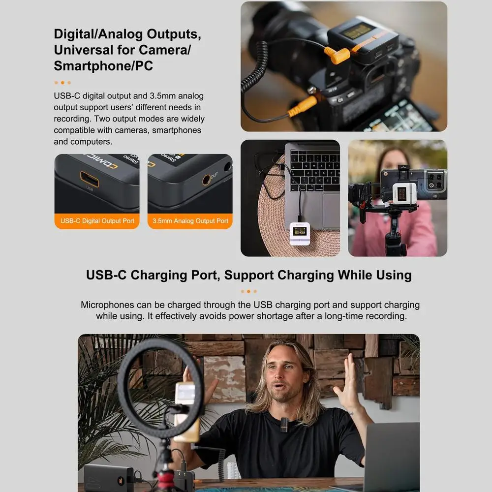 Vimo Q Four-channel Mini Wireless Lavalier Microphone System with 4 Transmitters