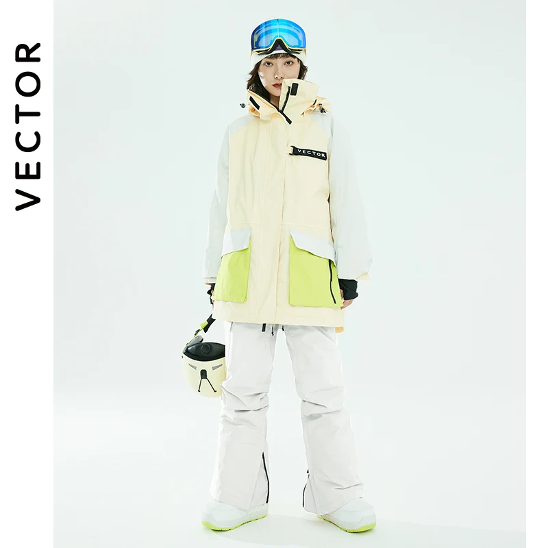 Winter Jacket Ski Jacket Women Ski Pants VECTOR Ski Suit Set Women Man Winter Jackets and Pants Warm Waterproof Jackets Pants Outdoor Ski Bike Camping