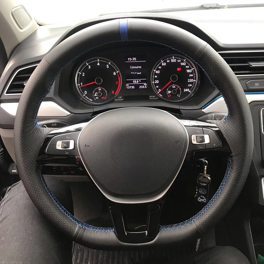 

Чехол рулевого колеса автомобиля Braid для Volkswagen VW Polo jetta Passat B8 Golf 7 Mk7 противоскользящие автомобильные аксессуары из натуральной кожи