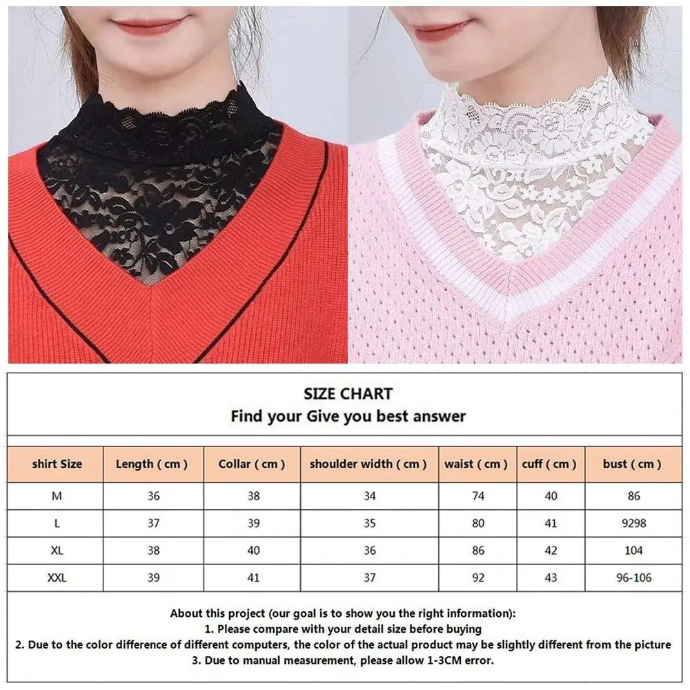 Fake collar Detachable collar shawl Fake Collar White Black Lace Floral Women Detachable for Blouse Shirt Sweater Decoration