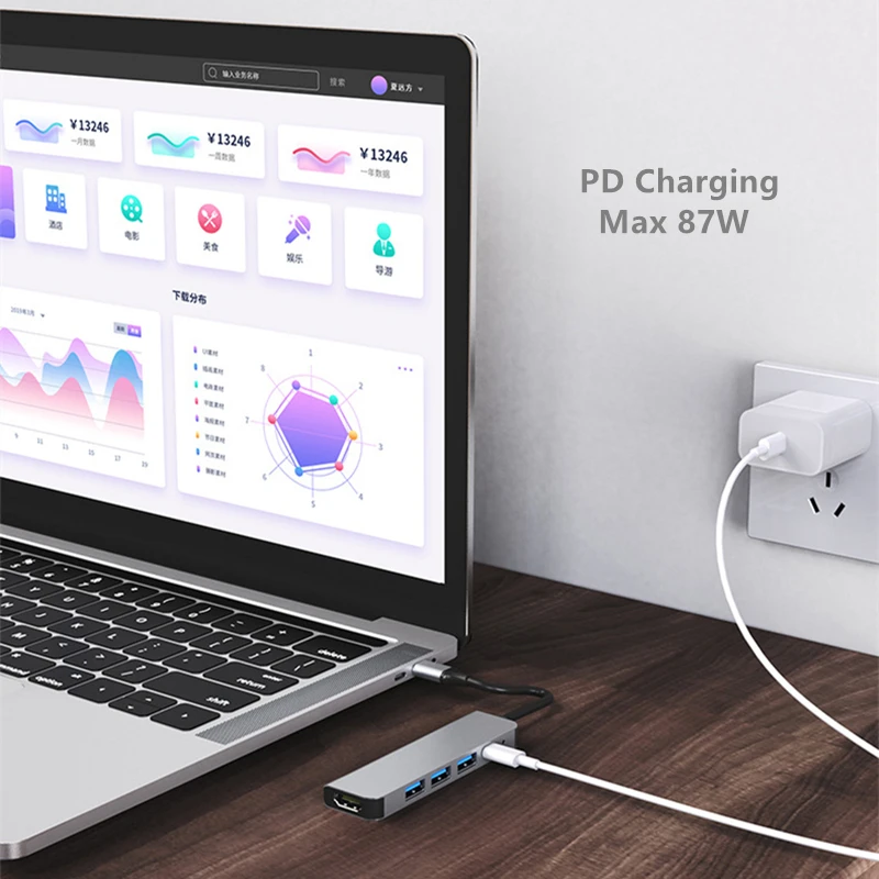 Hub USB para 4K HDMI-Compatível, USB 3.0,