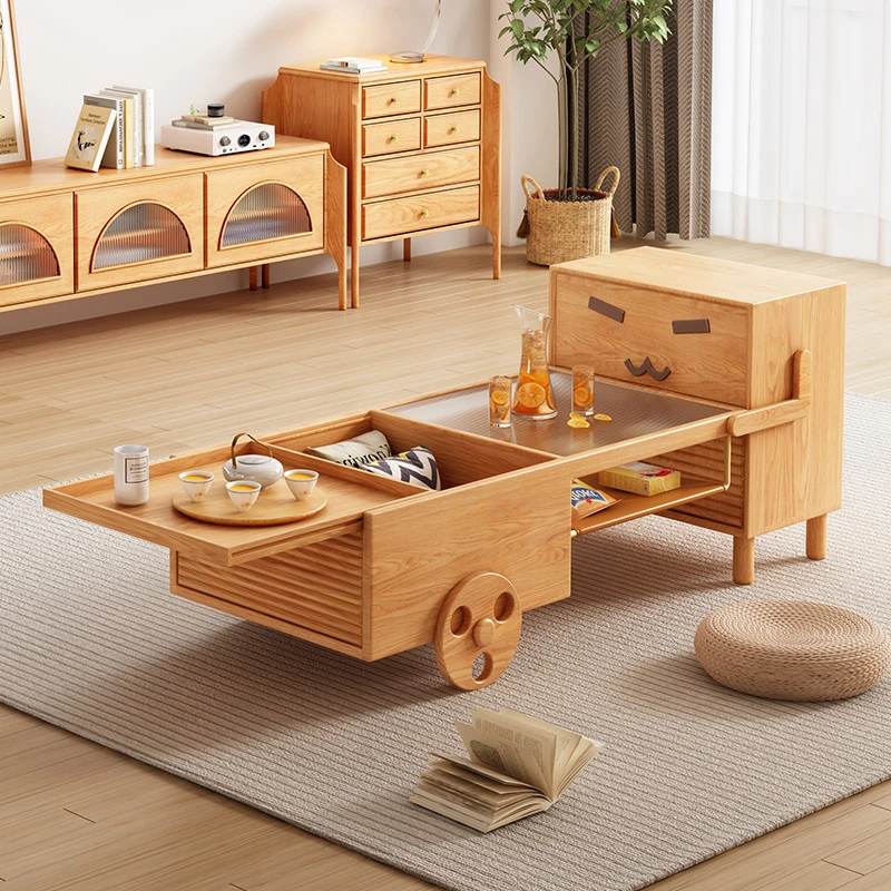 

Home Modern Minimalist Living Room Solid Wood Creative Cute Coffee Table TV Cabinet Side Cabinet Combination