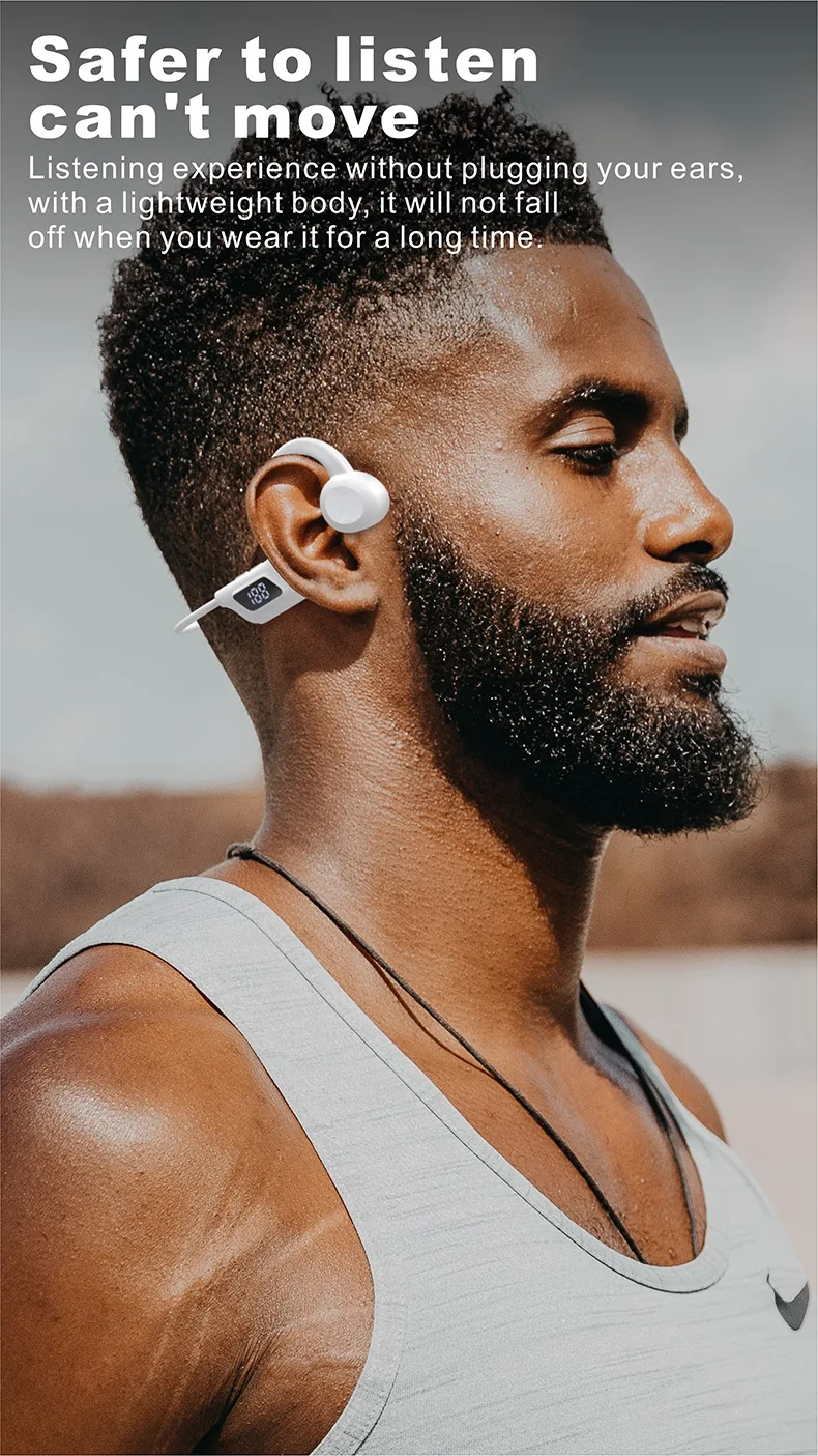 Casque Conduction Osseuse 360 °, Écouteur Bluetooth Sport sans Fil, étanche, antibruit Oreilles