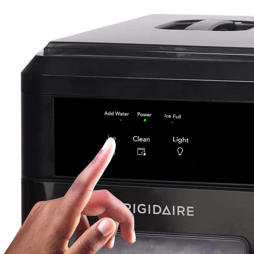 Crunchy Chewable Nugget Ice Maker, 44lbs per day, Auto Self Cleaning, Black Stainless 5