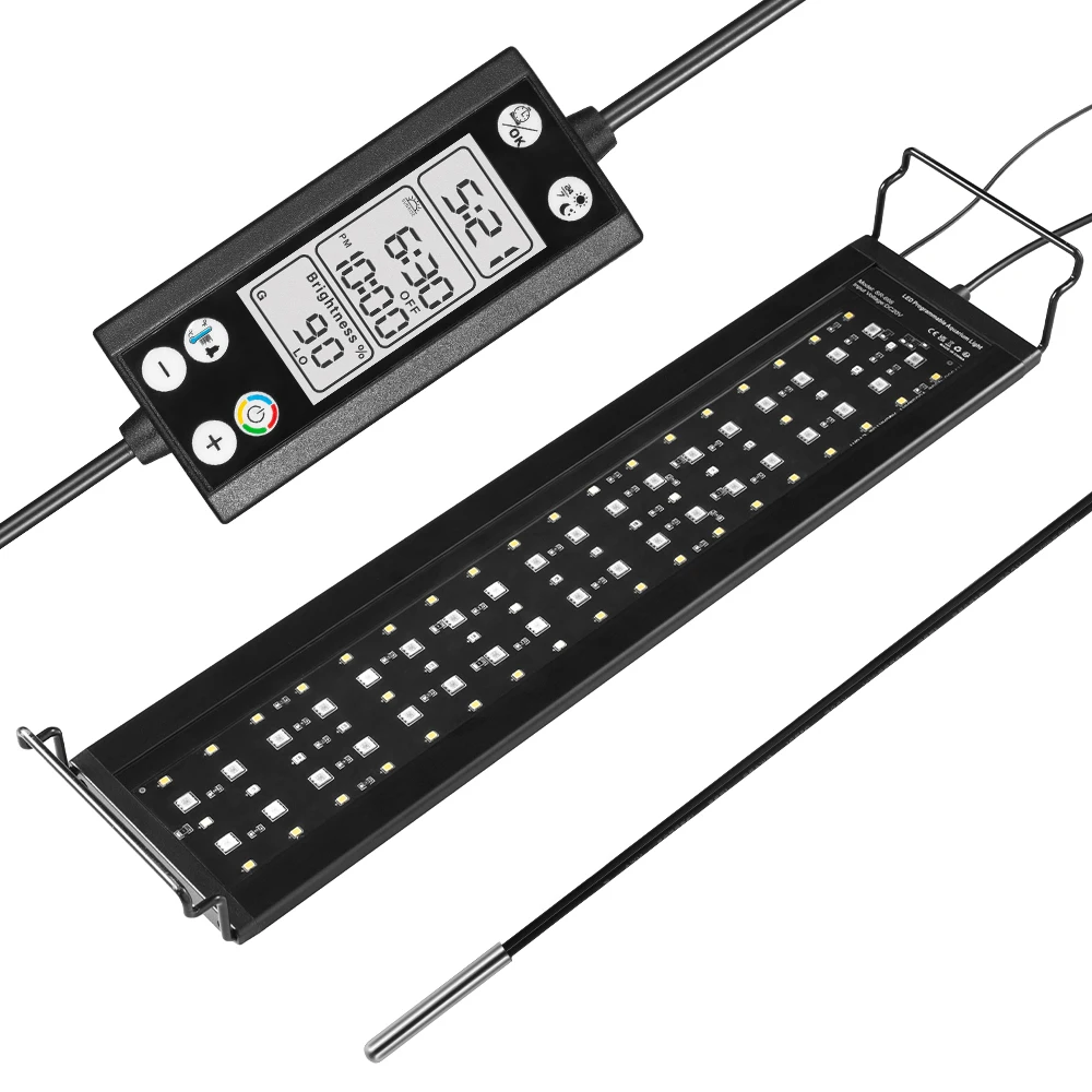Full Spectrum 24/7 lamp Aquarium LED Light Thermometer Memory Function Aquatic Plants aquarium Light accessories aquarium light led lamp aquarium lamp