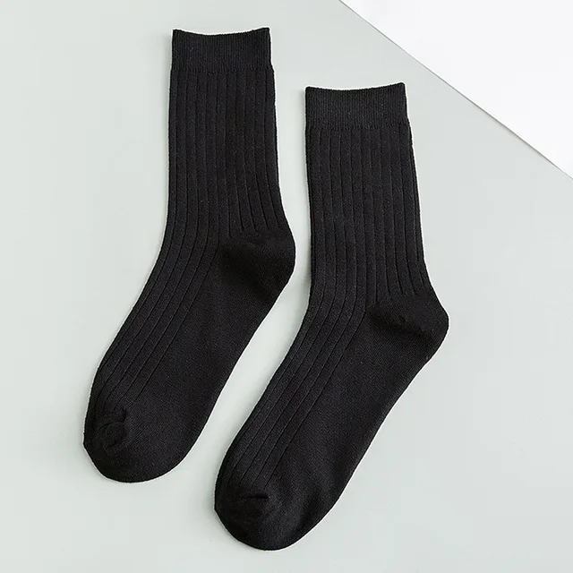 Autumn Winter Pure Color Mens Socks Cotton Warm Black and White Happy Socks Male  Gifts for Men EUR 39-44 387 4