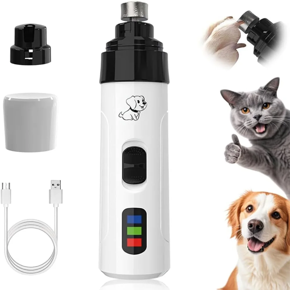 Silent Groom Pro Dog Nail Grinder-2-Speed Electric Rechargeable Pet Nail Trimmer Quiet Painless Pet Paws Grooming Smoothing Tool pet nail grinder