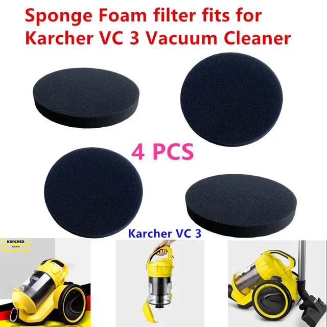4 PCS Sponges foam Filters fits for Karcher VC 3 Vacuum Cleaner parts