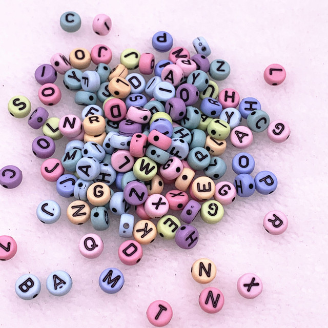 7x4mm Multicolour Oval Shape Letter Acrylic Loose Spacer Beads for Jewelry Making DIY Handmade Bracelet Accessories