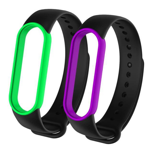 Pcs Correa Mi Band 6 Strap Watchband for Xiaomi Mi Band 5 Bracelet Two-colors Silicone Wristbband Amazfit Band 5 Accessories