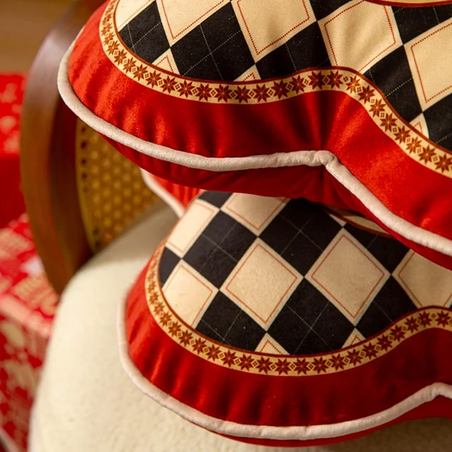 Örömteli Piros Ellenőrzés Heart Nyúl Párna Elegáns Bársonyos Töltött Puha A Kanapé Irodai Pihenéshez Love Jelenlegi Ágynemű Deco - Image 6