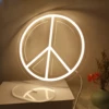 LED Peace Neon Sign Reflects People's Best Wishes Better Together Peace 12 inches USB Powered Peace Symbol Light 3