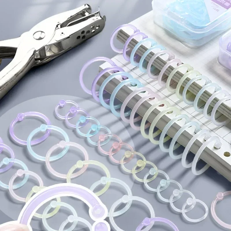 15mm Loose Leaf Binder Rings 32pcs Notebook Refill Keychain Ring DIY Photo Album Circle Clamps Office Binding Supplies