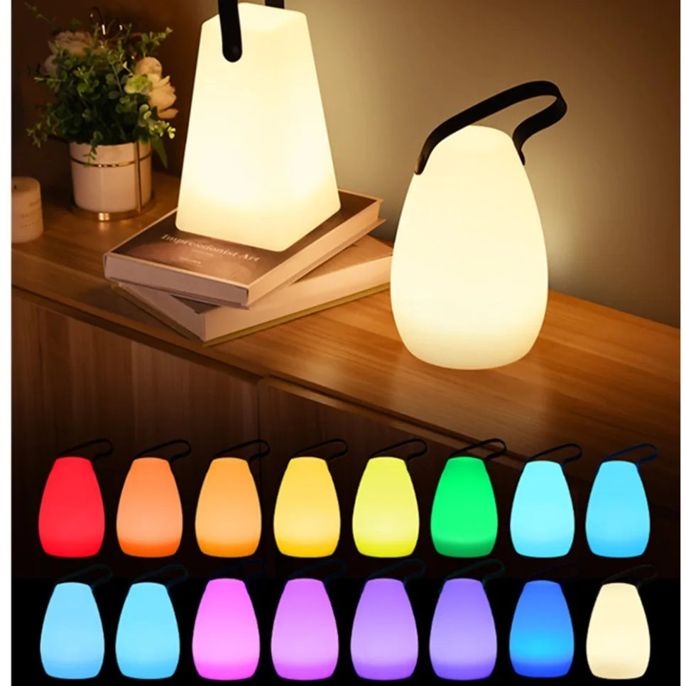 투야 지능형 리모컨 RGB LED 야외 방수 무선 테이블 램프, 캠핑 USB 충전, 휴대용 장식, 16 색