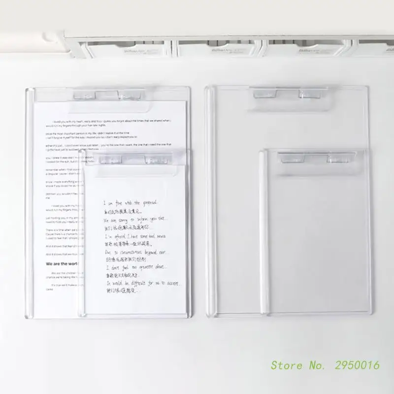 A4 A5 Clipboard Acrylic Transparent A4 Clipboard A5 Paper Holder Writing Board with Profile Clip for Memos Form Document