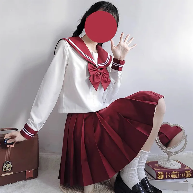 Japanese School uniform s-xxl JK Uniform School Girl Uniform Green Costume Women's Sexy JK Suit Sailor Jacket Pleated Skirt suit 3