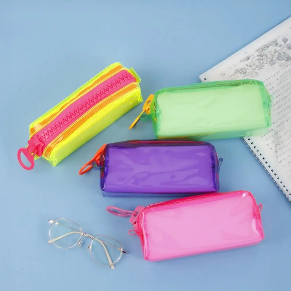 سعة كبيرة سستة شفافة مقلمة صندوق أدوات مكتب مظهر عالي سعة كبيرة حقيبة أقلام رصاص حامل أدوات مكتبية واضحة