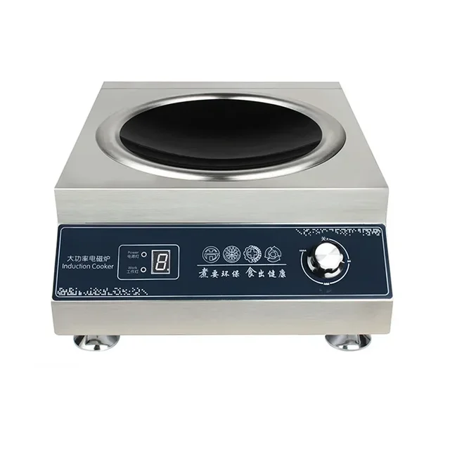 5000W Commercial Induction Cooker Concave High Power Stir-Fry Hotel Canteen Desktop Electric Frying Stove Cooker Machine