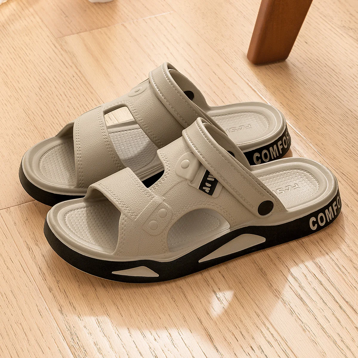 Sandals Slippers for Men EVA Printed Slip-On Breathable