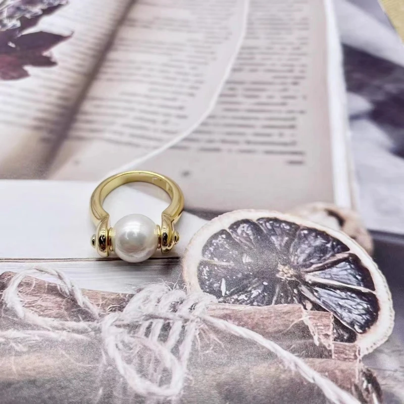2023 UNode50 Hot Selling Spanish Fashion Creative Design Women's Pearl Ring Romantic Holiday Jewelry Gift Bag with Bag