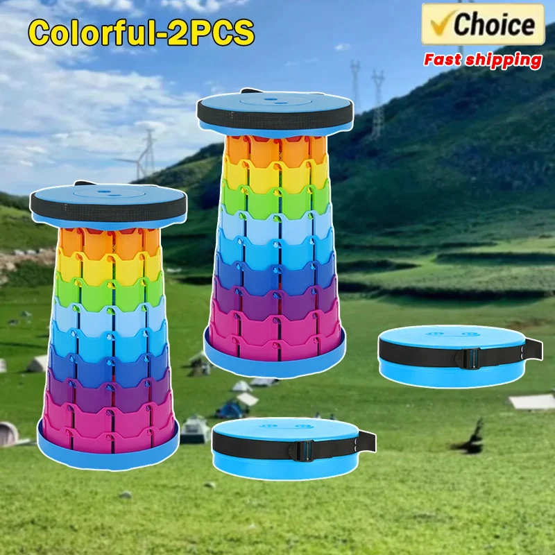 Folding Telescopic Stool Outdoor Portable Folding Chair Fishing Stool Queuing Travel Mazar Household Chair foldable plastic stool