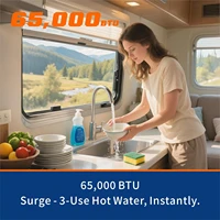 Chauffe-eau sans réservoir pour camping-car, chauffe-eau instantané de 3,9 GPM pour camping-car et motorhome, 65 000 BTU au propane à débit stable 4